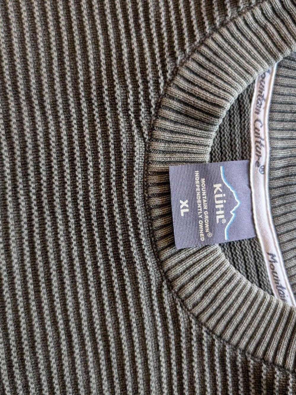 Kuhl Olive Ribbed Crew Neck Sweater - Picture 5 of 7